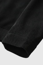 Men's Velvet Jacket with Sherpa Collar and Snaps - Black