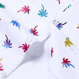 Short-Sleeve Cuban Collar Shirt with Colorful Tropical Print