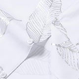 Short-Sleeve Cuban Collar Shirt with Tropical Leaf Pattern