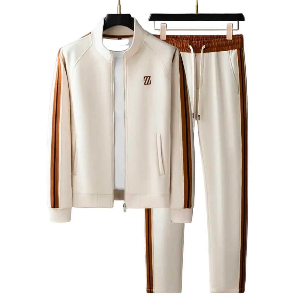 Oscar - Striped Tracksuit Cream