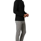 Men's Half-Zip Sweater with Collar – Black