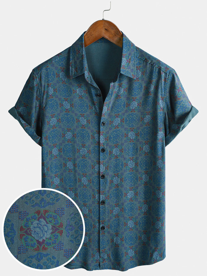 Casual Bohemian Retro Short Sleeve Shirt
