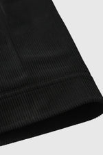 Men's Velvet Jacket with Sherpa Collar and Snaps - Black