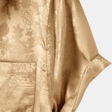 Short-Sleeve Shirt with Pockets and Floral Jacquard