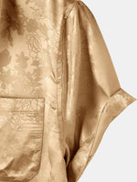 Short-Sleeve Shirt with Pockets and Floral Jacquard