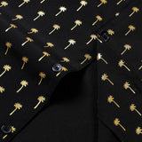 Short-Sleeve Cuban Collar Golden Palm Tree Shirt