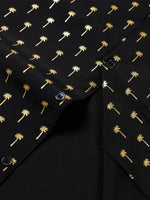 Short-Sleeve Cuban Collar Golden Palm Tree Shirt
