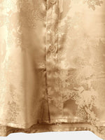 Short-Sleeve Shirt with Pockets and Floral Jacquard