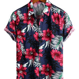 Men's Floral Cotton Short-Sleeve Shirt