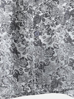 Jacquard Short-Sleeve Shirt with Floral Print