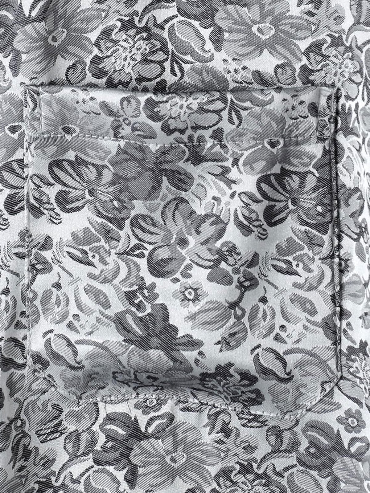 Jacquard Short-Sleeve Shirt with Floral Print