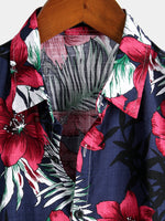 Men's Floral Cotton Short-Sleeve Shirt