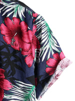 Men's Floral Cotton Short-Sleeve Shirt