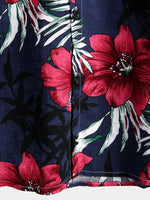 Men's Floral Cotton Short-Sleeve Shirt