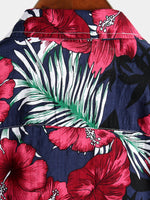 Men's Floral Cotton Short-Sleeve Shirt