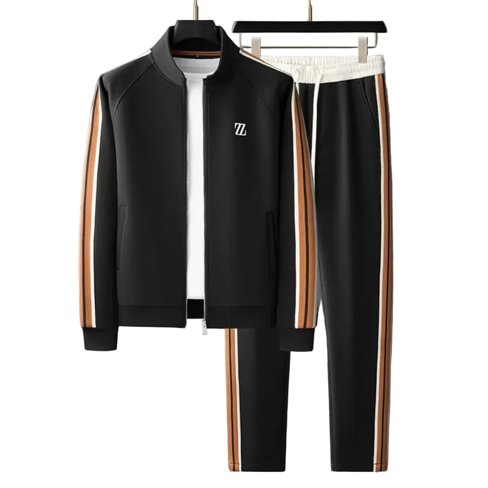 Oscar - Striped Tracksuit Black