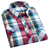 Cotton Checkered Shirt with Short Sleeves