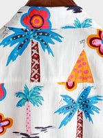 Button-Up Hawaiian Tropical Print Short Sleeve Shirt