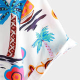 Button-Up Hawaiian Tropical Print Short Sleeve Shirt