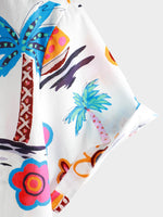 Button-Up Hawaiian Tropical Print Short Sleeve Shirt