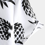 Button-Up Hawaiian Short Sleeve Shirt with Pineapple Print