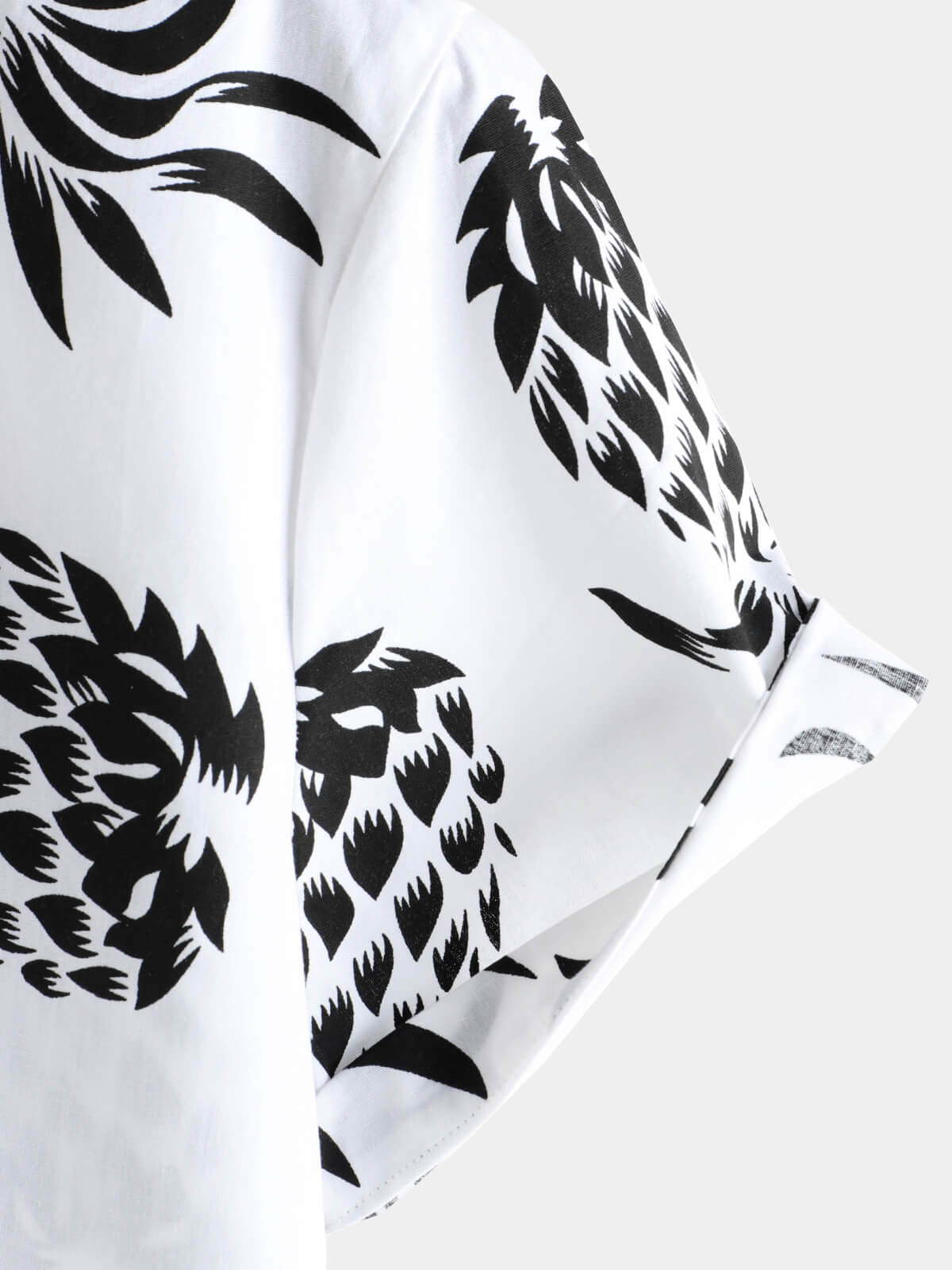 Button-Up Hawaiian Short Sleeve Shirt with Pineapple Print