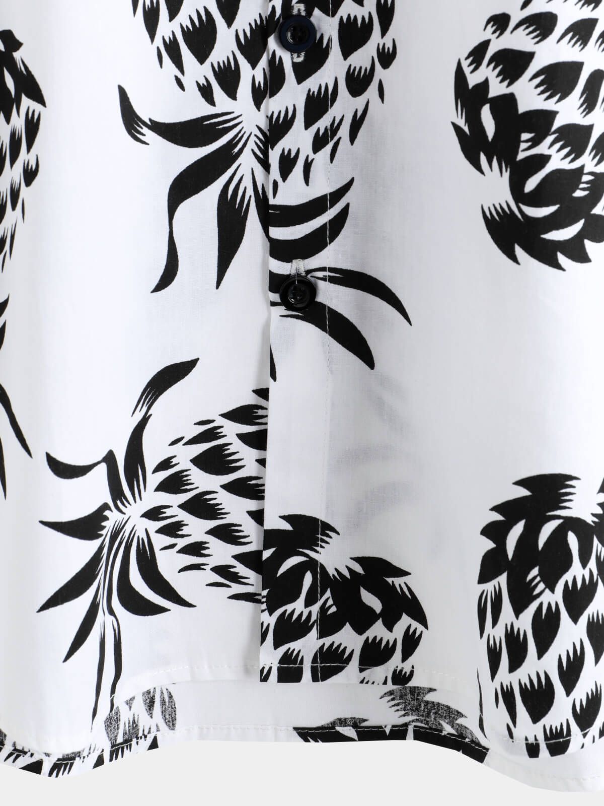 Button-Up Hawaiian Short Sleeve Shirt with Pineapple Print