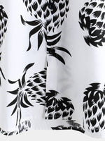 Button-Up Hawaiian Short Sleeve Shirt with Pineapple Print