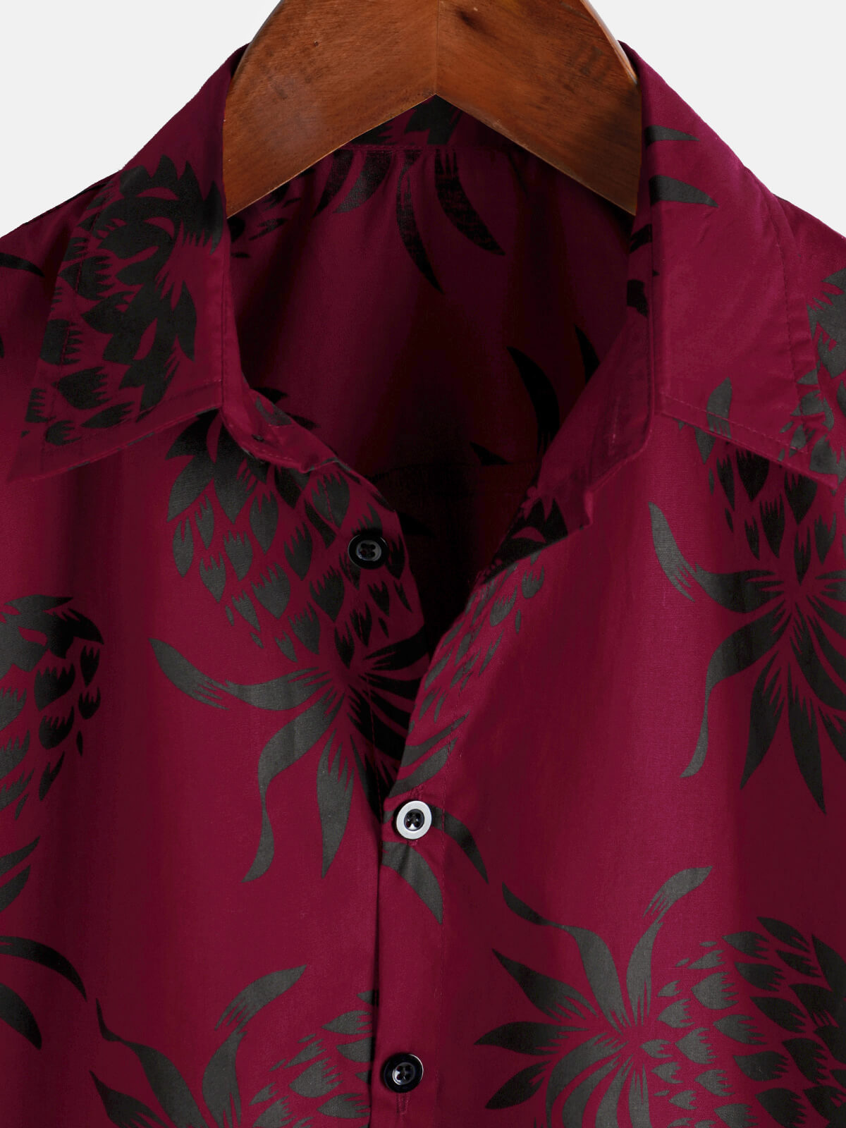Button-Up Hawaiian Short Sleeve Shirt with Pineapple Print
