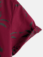 Button-Up Hawaiian Short Sleeve Shirt with Pineapple Print
