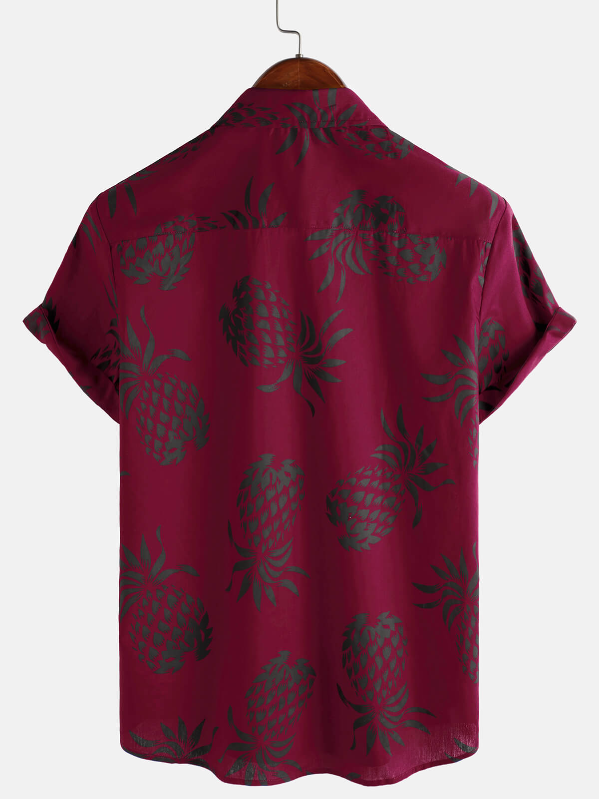Button-Up Hawaiian Short Sleeve Shirt with Pineapple Print