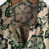 Hawaiian Short-Sleeve Floral Print Shirt, Vintage Style, Breathable Vacation Style