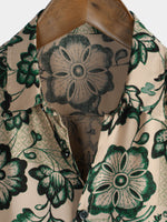 Hawaiian Short-Sleeve Floral Print Shirt, Vintage Style, Breathable Vacation Style