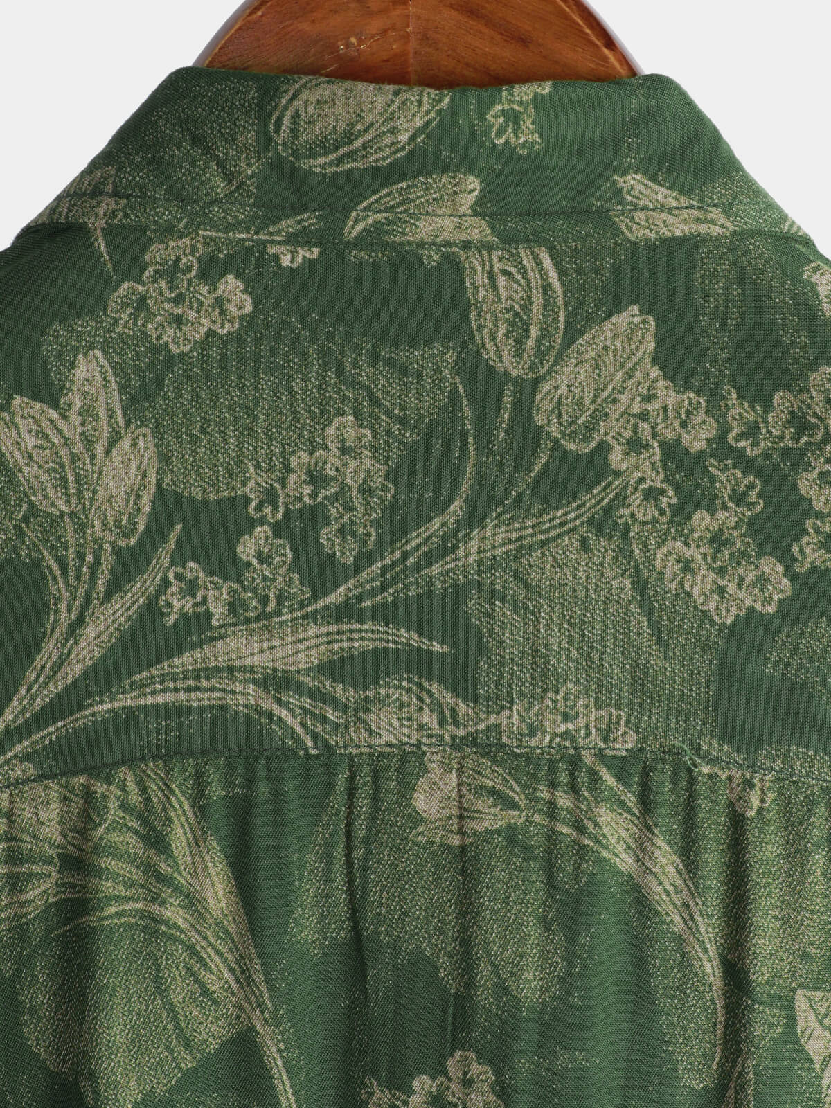 Hawaiian Short-Sleeve Button Breathable Shirt, Vintage Green Style