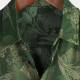 Hawaiian Short-Sleeve Button Breathable Shirt, Vintage Green Style
