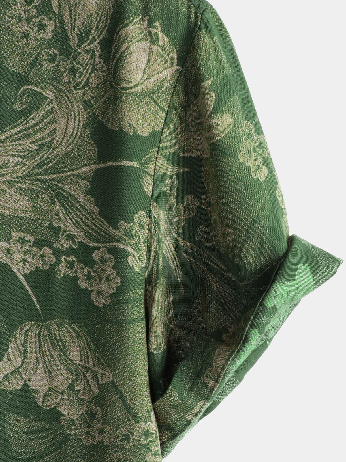 Hawaiian Short-Sleeve Button Breathable Shirt, Vintage Green Style