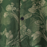 Hawaiian Short-Sleeve Button Breathable Shirt, Vintage Green Style
