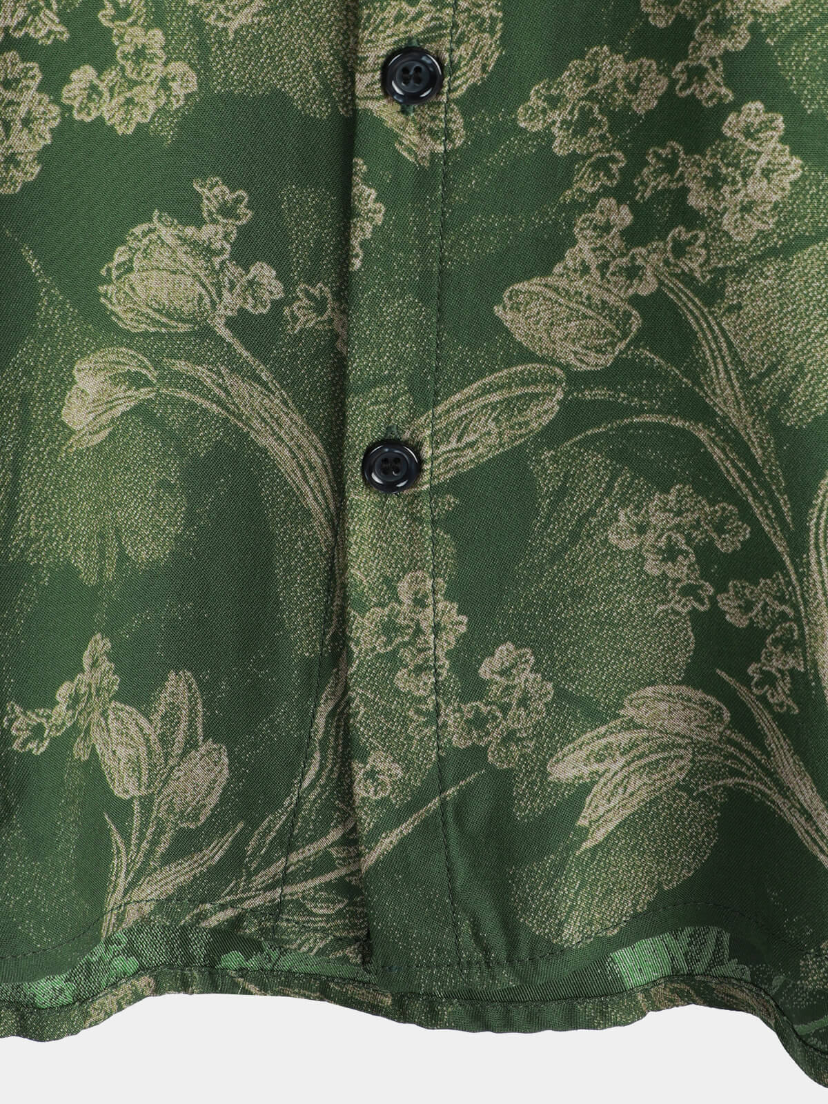 Hawaiian Short-Sleeve Button Breathable Shirt, Vintage Green Style