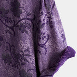 Hawaiian Short-Sleeve Button Breathable Shirt, Vintage Purple Style
