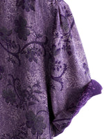 Men's Vintage Purple Cotton Summer Shirt Breathable with Short Sleeve