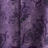 Hawaiian Short-Sleeve Button Breathable Shirt, Vintage Purple Style