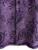 Men's Vintage Purple Cotton Summer Shirt Breathable with Short Sleeve