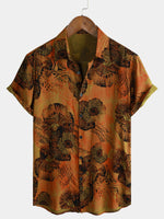 Hawaiian Short-Sleeve Retro Floral Print Shirt