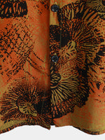 Hawaiian Short-Sleeve Retro Floral Print Shirt