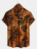 Hawaiian Short-Sleeve Retro Floral Print Shirt