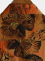 Hawaiian Short-Sleeve Retro Floral Print Shirt
