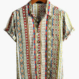 Patchwork Print Short Sleeve Shirt