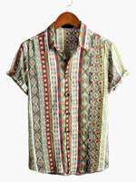 Patchwork Print Short Sleeve Shirt