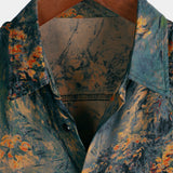 Breathable Hawaiian Short Sleeve Shirt, Floral Print, Vintage Style, Vacation