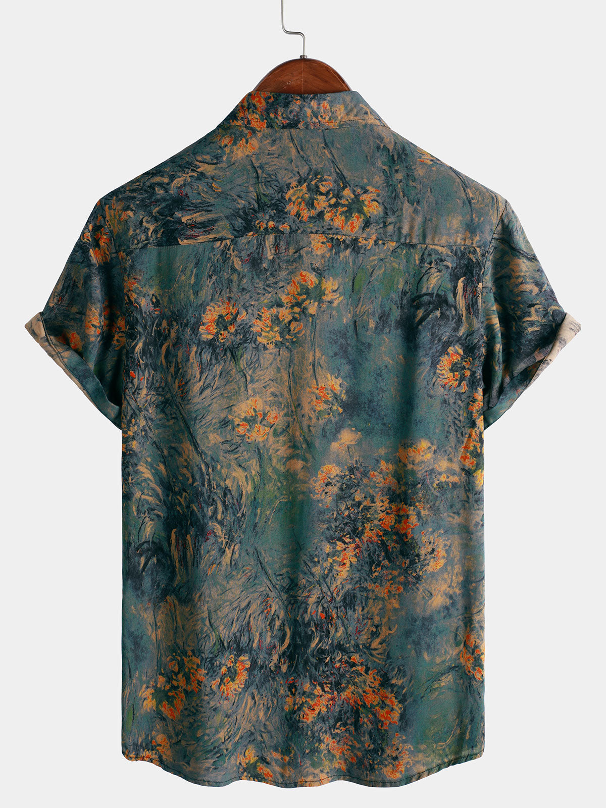 Breathable Hawaiian Short Sleeve Shirt, Floral Print, Vintage Style, Vacation
